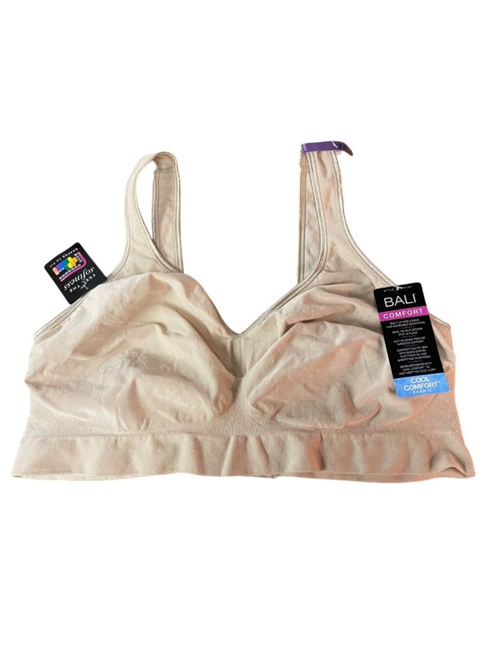 Bali Comfort Revolution Comfort Flex Fit Seamless Wireless Bra Sz 2XL  DF3484